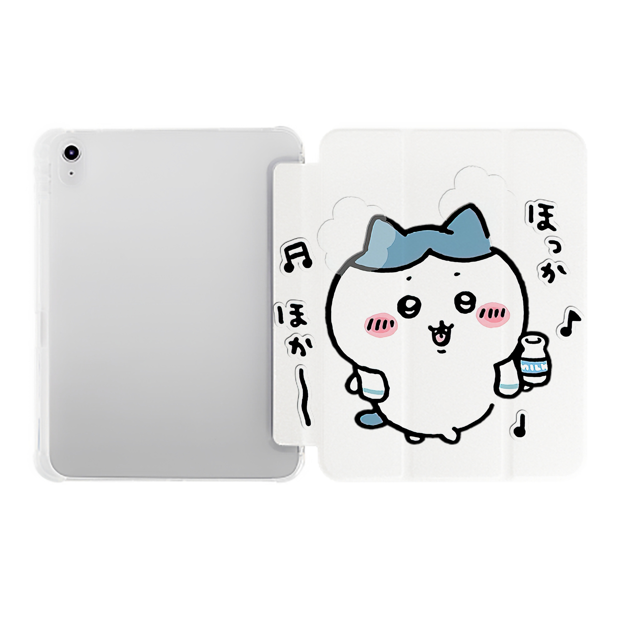 （画像用） ちいかわ ハチワレ Chii-kawa hachiware IPad ケース ペン収納付き 三つ折りスタンド PUレザー×シリコン 対応機種9.5/10.5/10.9インチ